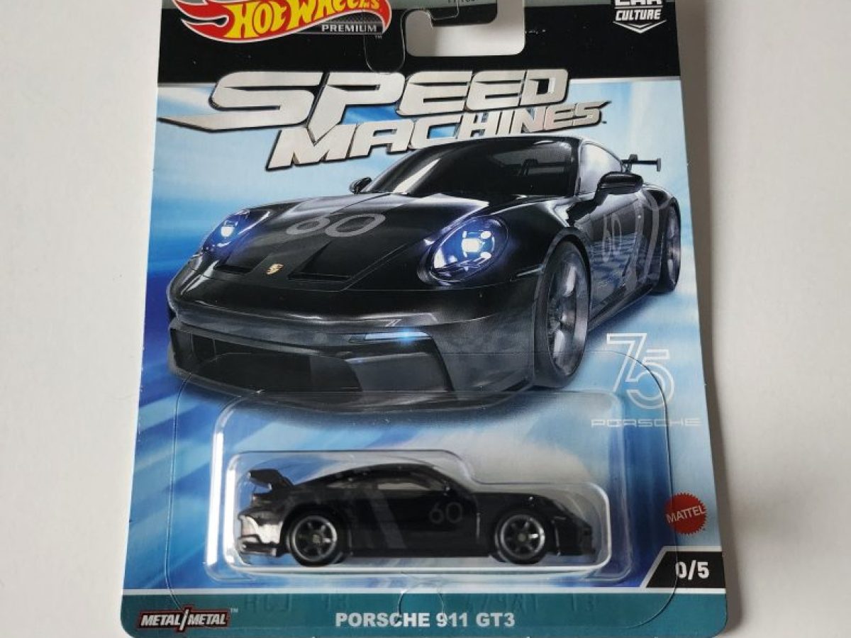  Hot Wheels Premium Car Culture 2023 Speed Machines - Porsche  911 GT3 (Black) - 0/5 Chase : Toys & Games