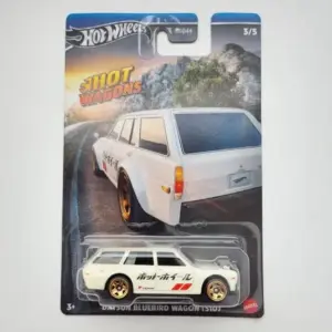 Hot wheels 2023 Hot Wagons Series 3 of 5 Datsun Bluebird Wagon (510) white Yokohama HRR88