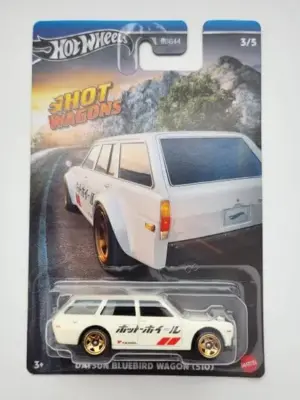 Hot wheels 2023 Hot Wagons Series 3 of 5 Datsun Bluebird Wagon (510) white Yokohama - HRR88
