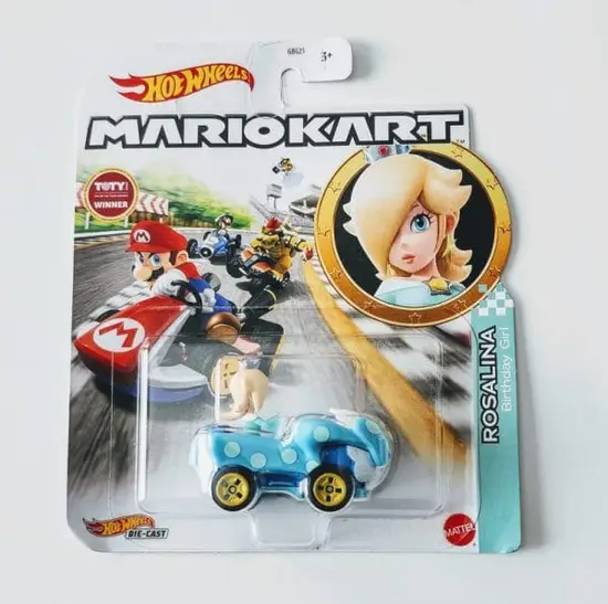 Hot Wheels Mario Kart Rosalina w/Birthday Girl blue HDB32