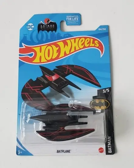 Hot Wheels 2021 Batman Series 3 of 5 Batplane (Black/Red) GTB57