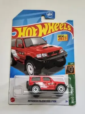 Hot wheels 2023 Mud Studs 3 of 5 Mitsubishi Pajero Evolution red HKG47