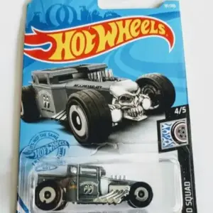 Hot Wheels 2021 Rod Squad 4 of 5 Bone Shaker (moon eyes) Gray