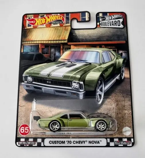 Hot Wheels 2022 Car Culture Boulevard Mix N 65 of 65 Custom 1970 Chevy Nova green HCR22