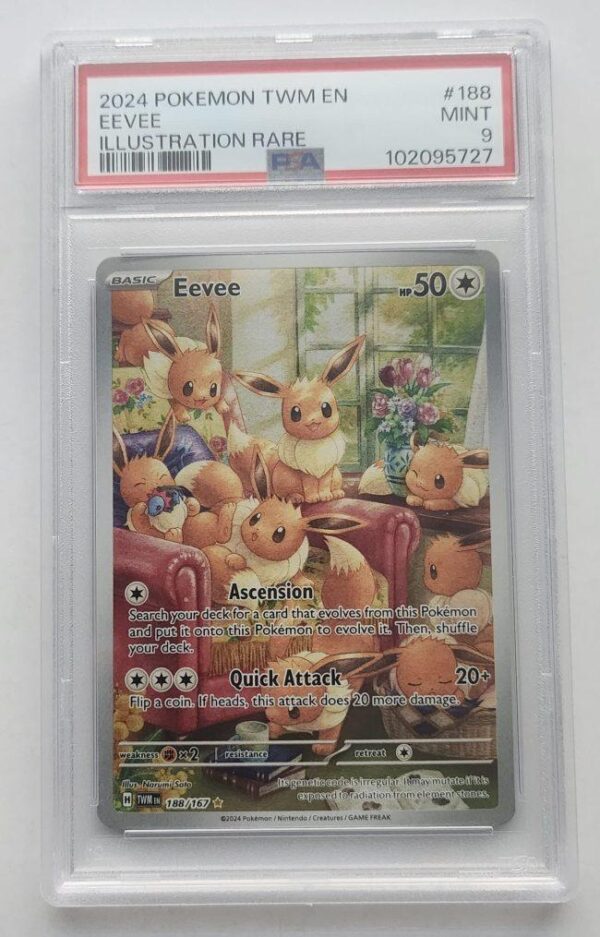 Pokemon Twilight masquerade #57 Eevee EX Special Illustration Rare graded PSA 9