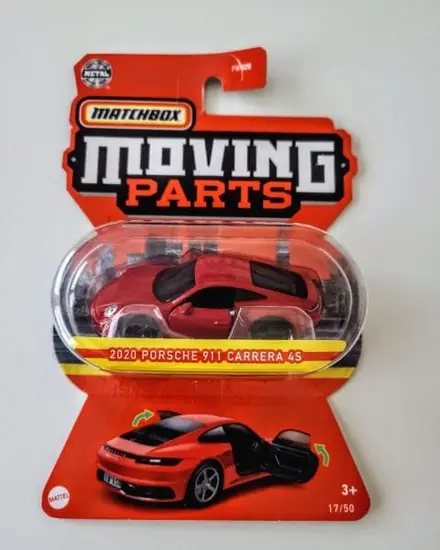 Matchbox 2022 Moving Parts 50 of 50 Porsche 911 Carrera 4S red HFM53