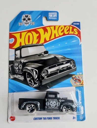Hot Wheels 2025 HW Celebration Racers Custom 1956 Ford Truck black matte (Dia Los Muertos) JBB43