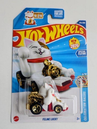Hot Wheels 2025 HW Celebrations Custom Feline lucky white HYW52