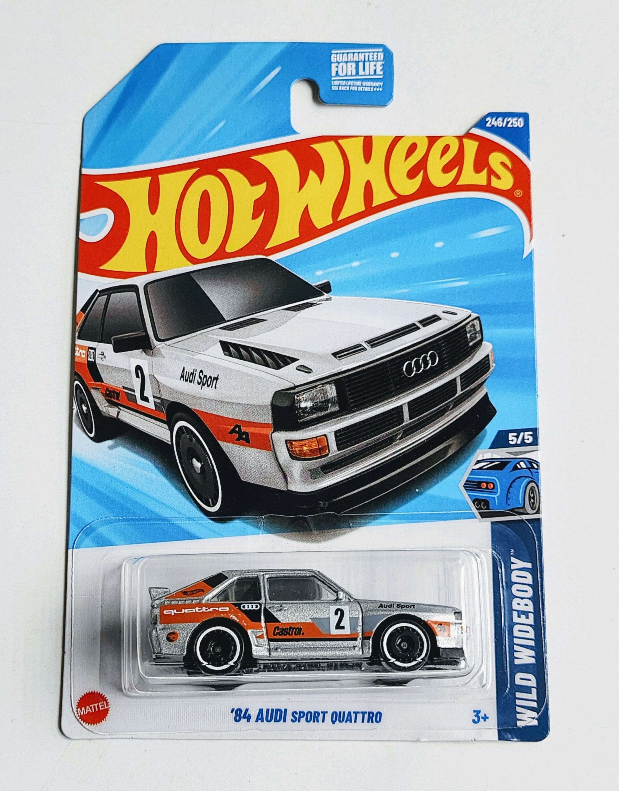 Hot wheels 2025 Wild widebody 1984 Audi Sport Quattro Silver JBC33 - Main Image