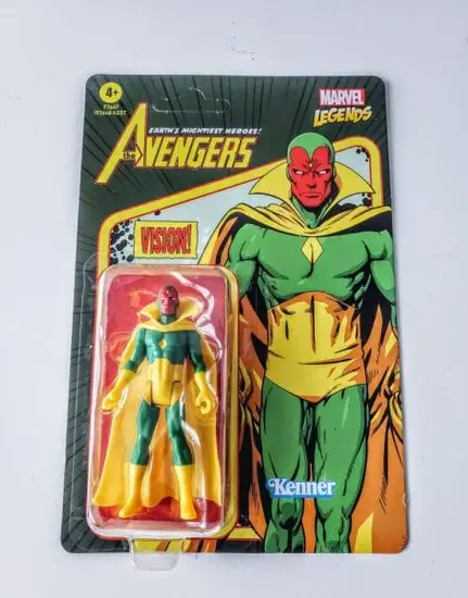 Marvel Legends Retro 3.75 Action Figure Avengers Vision F2667 (Unpunched Card)