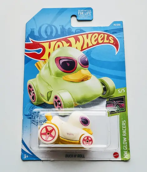 Hot Wheels 2021 Glow Raycers 5 of 5 Duck N Roll (glow in the dark) GRY17