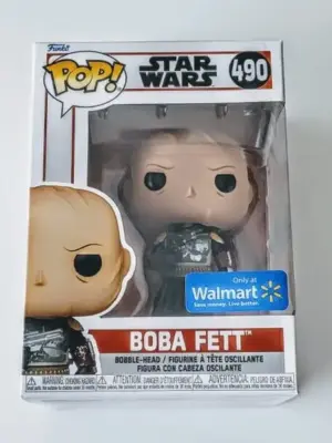 Funko Pop Star Wars The Mandalorian Bobba fett (Unmasked) #490 (Walmart Exclusive) w/0.5mm protector