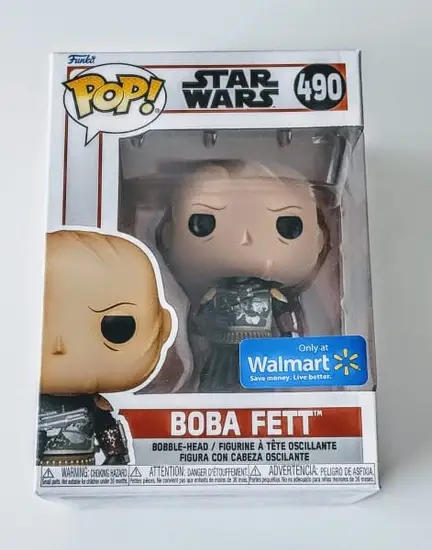 Funko Pop Star Wars The Mandalorian Bobba fett (Unmasked) #490 (Walmart Exclusive) w/0.5mm protector