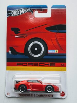 Hot wheels 2023 Porsche Series 5 of Porsche 718 Cayman GT4 red HRW60
