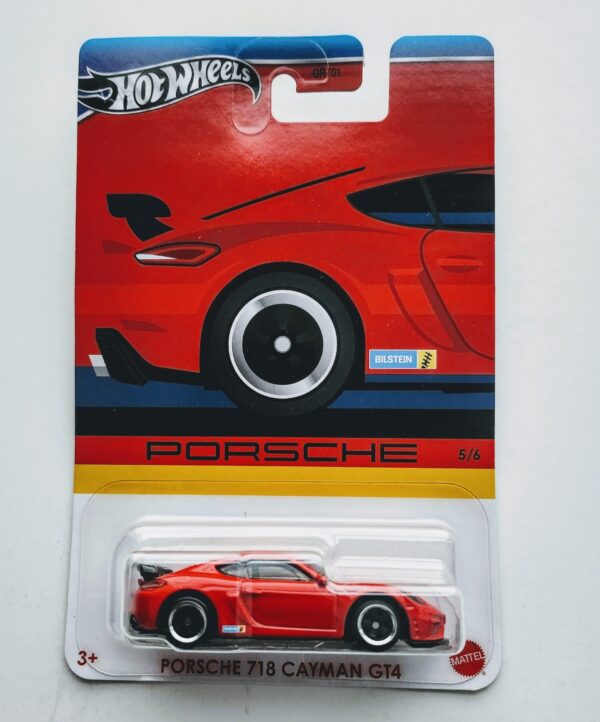 Hot wheels 2023 Porsche Series 5 of Porsche 718 Cayman GT4 red HRW60