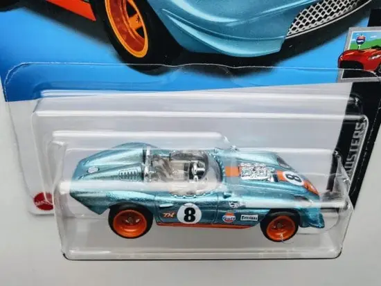 Hot wheels 2023 HW Roadsters 9 of 10 Glory Chasers Gulf blue HKL11 Super Treasure Hunt w/protector