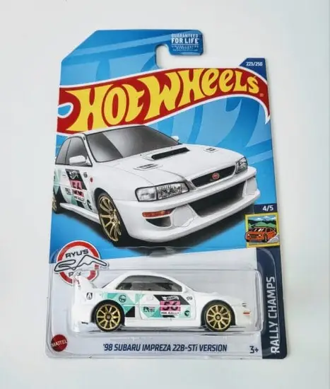 Hot Wheels 2022 Rally Champs 4 of 5 Subaru Impreza 22b STi-Version white Treasure hunt