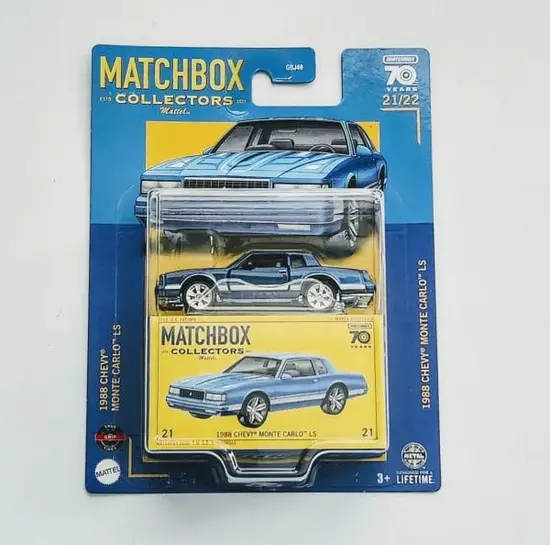 Matchbox 2023 Collector Series 21 of 22 1988 Chevy Monte Carlo blue HJ74