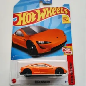 Hot Wheels 2023 Then and Now 9 of 10 Tesla Roadster orange HKJ47