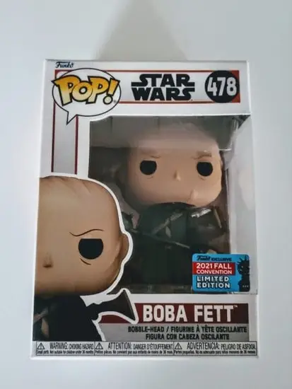 Funko Pop Star Wars Mandolorian #478 Unmasked Bobba Fett (Tython) NYCC Fall 2021 Exclusive w/protector