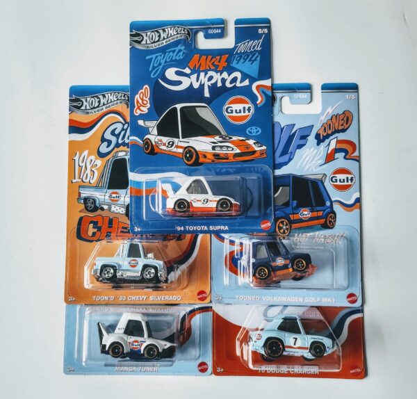 Hot Wheels 2025 Silver Series Tooned Gulf Complete set of 5