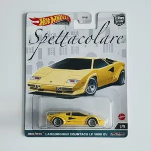 Hot wheels 2023 Car Culture Spettacolare 3 of 5 Lamborghini Coutach LP 5000 QV yellow HCK47