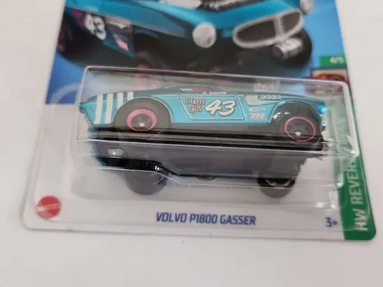 Hot wheels 2024 HW Reverse Rake 4 of 5 Volvo P1800 Gasser turquoise Super Treasure Hunt HFT37 w/protector