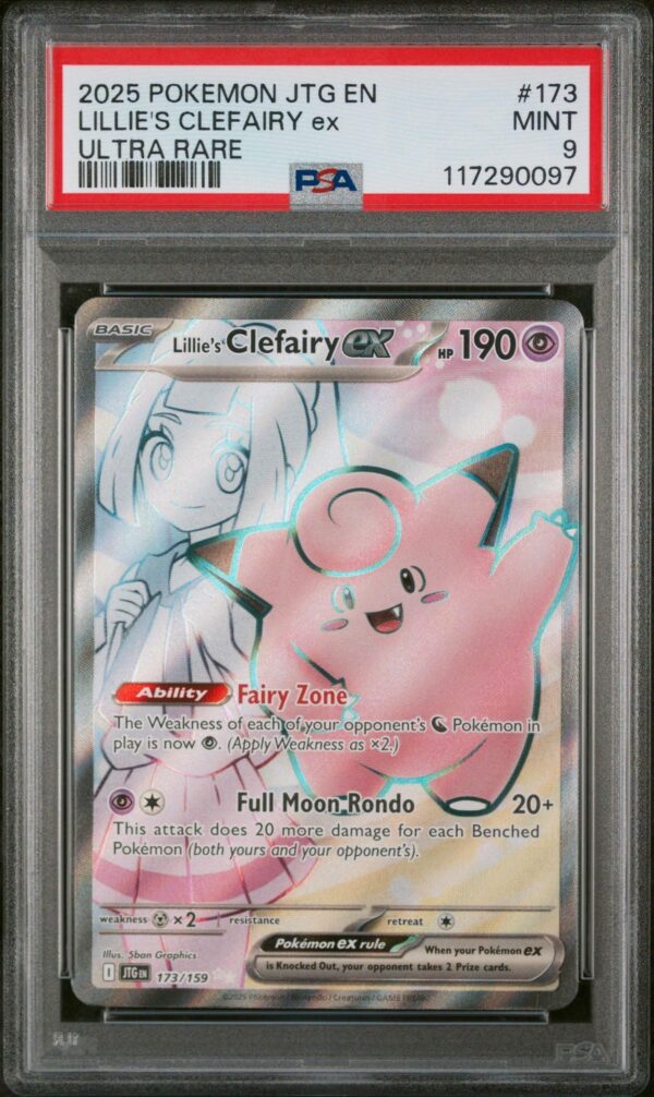Pokemon Journey Together EN #173 Lilies Clefairy EX Ultra Rare graded PSA 9 authenticated
