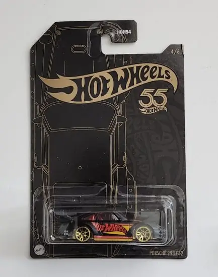 Hot wheels 2023 55th Anniversary mix 2 - 4 of 6 Porsche 993 GT2 black and chrome HLK06
