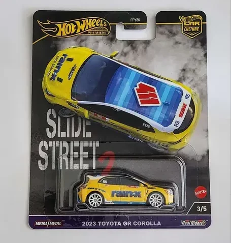 Hot wheels Gold Premium 2024 Car Culture Slide street 2 FPY86-959H - 3 of 5 - 2023 Toyota GR Corolla yellow rainx HKC82