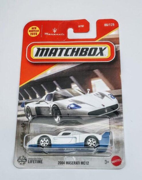 Matchbox 2025 - 86 of 125 - 2004 Maserati MC12 white JBN65