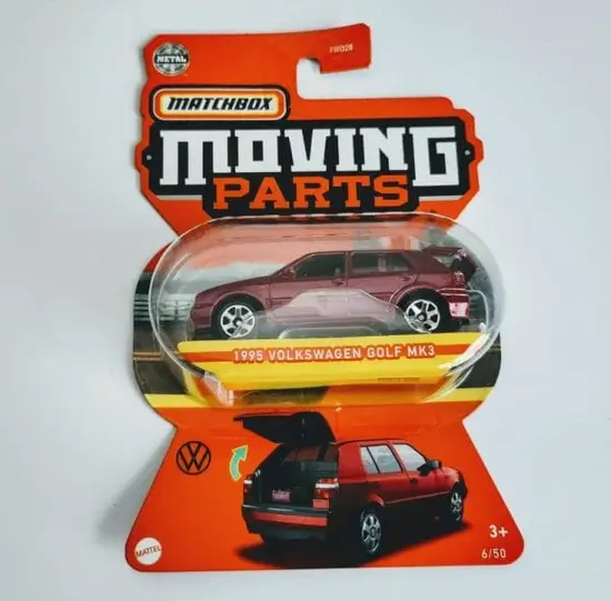 Matchbox 2022 Moving Parts 25 of 50 1995 Volkswagen Golf MK3 red HFM34