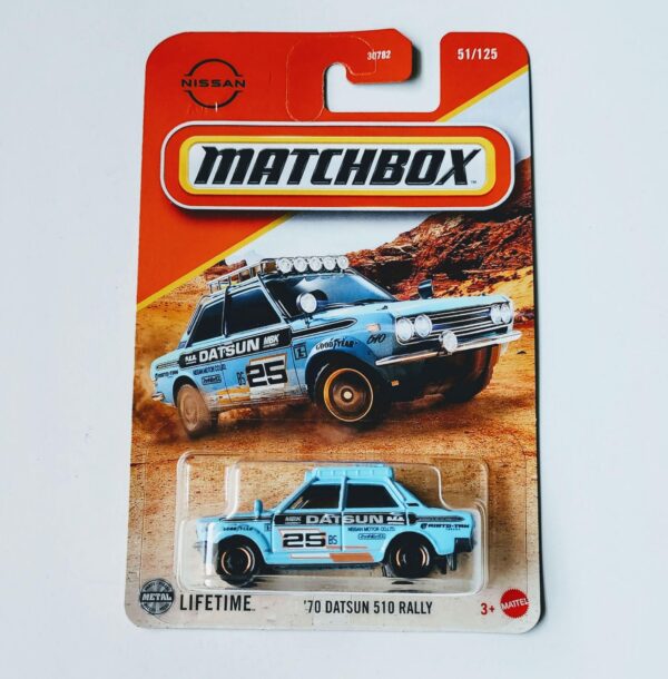 Matchbox 2025 51 of 125 - 1970 Datsun 510 Rally blue JBP45