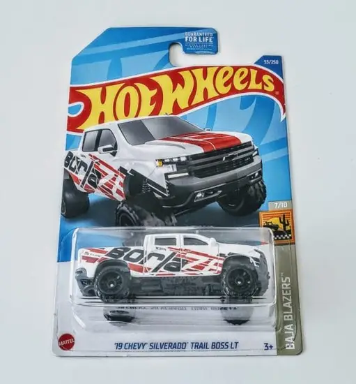 Hot Wheels 2022 Baja Blazers 7 of 10 - 2019 Chevy Silverado Trail Boss LT White Borla Performance
