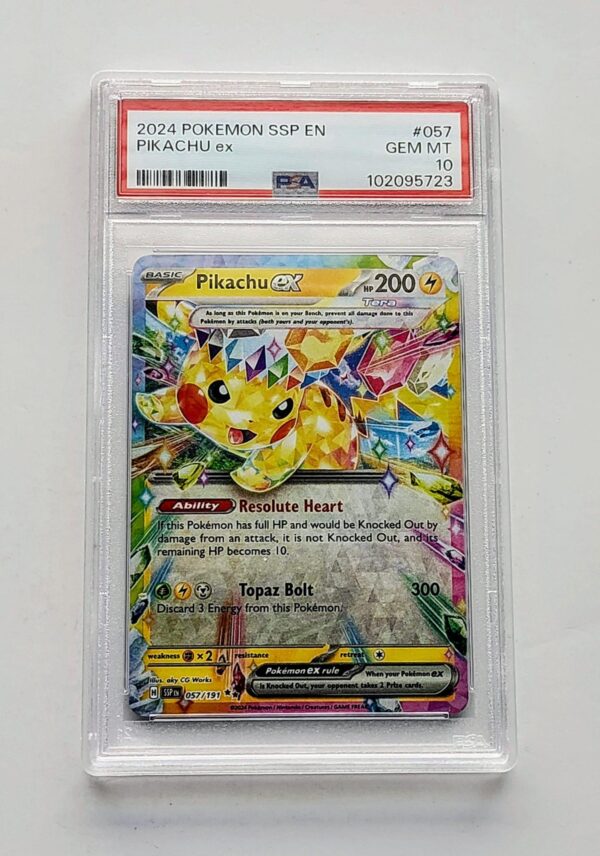 Pokemon Surging sparks #57 Pikachu EX graded PSA 10