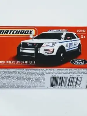Matchbox 2022 Power Grabs MBX City 95 of 102 - 2016 Ford Interceptor Utility NYPD  Police  white HFV71