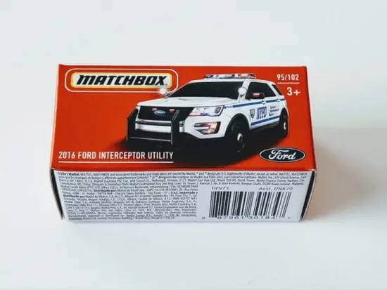 Matchbox 2022 Power Grabs MBX City 95 of 102 - 2016 Ford Interceptor Utility NYPD  Police  white HFV71