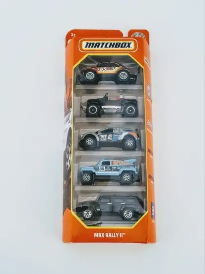 Matchbox 2021 5 pack MBX Rally II HCJ02 - VW Beetle Jeep Hurricane