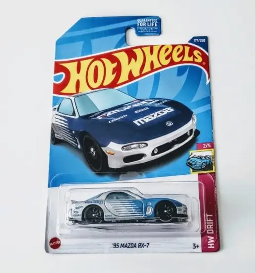 Hot Wheels 2022 HW Drift 2 of 5 1995 Mazda RX-7 grey/blue Falken Team Drift car