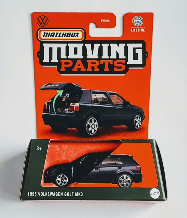 Matchbox 2024 Moving Parts 21 of 54 1995 Volkswagen Golf Mk3 Windsor Blue pearl metallic HVN08