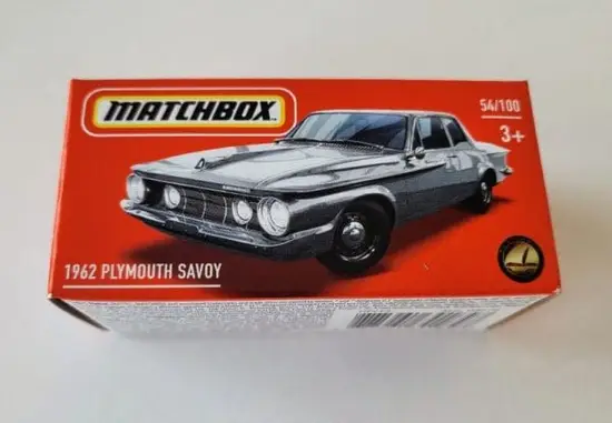 Matchbox 2022 Power Grabs MBX  Showroom 54 of 100 1962 Plymouth Savoy white HFV13