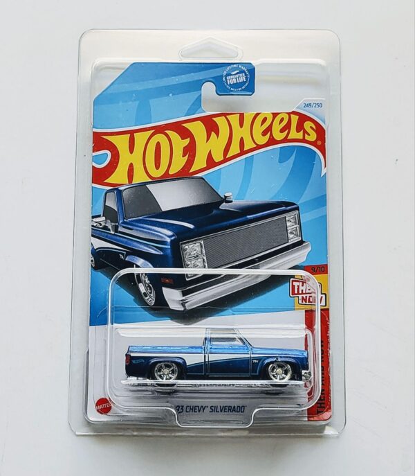Hot wheels 2024 Then and Now 9 of 10 1983 Chevy Silverado blue HTF44 Super Treasure Hunt (error) w/protector