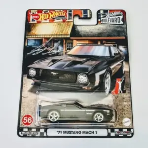 Hot Wheels 2022 Car Culture Boulevard Mix M 56 of 60 1971 Mustang Mach 1 black - Joey Legano HCR21