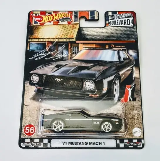 Hot Wheels 2022 Car Culture Boulevard Mix M 56 of 60 1971 Mustang Mach 1 black - Joey Legano HCR21