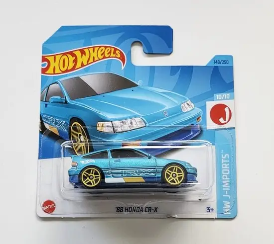 Hot Wheels 2023 HW J-imports 10 of 10 1988 Honda CR-X blue short card HKG68