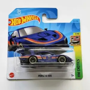 Hot Wheels 2023 HW Exotics 7 of 10 Porsche 935 75th Anniversary blue short card HKN96