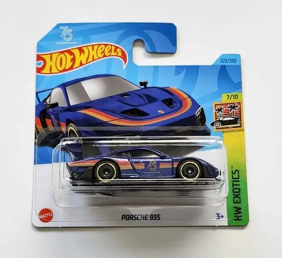 Hot Wheels 2023 HW Exotics 7 of 10 Porsche 935 75th anniversary blue  short card HKN96