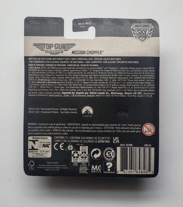Matchbox Skybusters - Top Gun Maverick 30 of 31 Mission Chopper blue HBL52