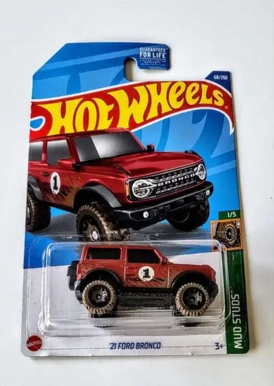 Hot Wheels 2022 Mud Studs 1 of 5 2021 Ford Bronco Red HCW91