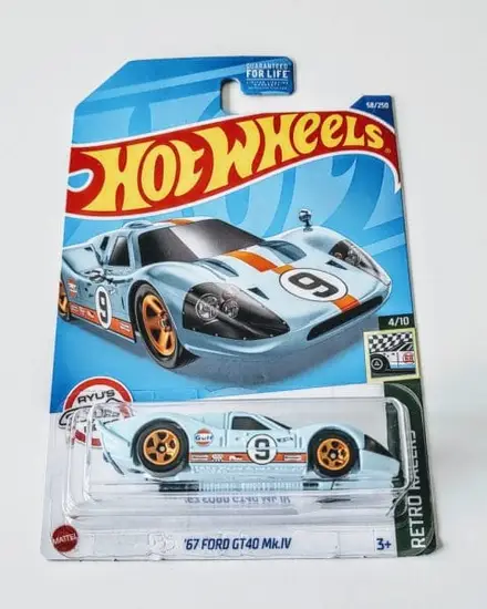 Hot Wheels 2022 Retro Racers 4 of 10 - 1967 Ford GT-40 MK.IV Gulf Blue HCT72 (Ryus Rides)